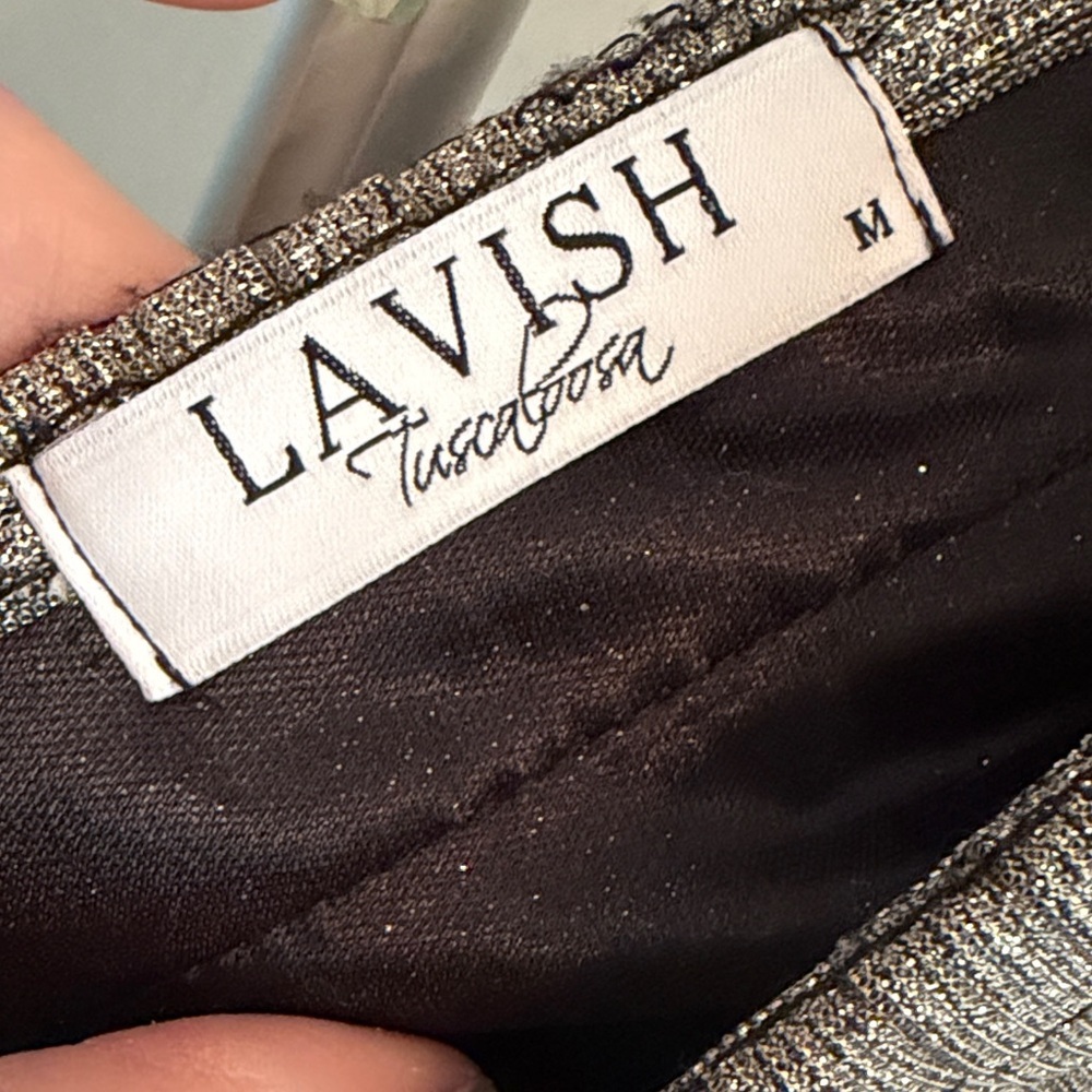 Lavish Boutique Shimmering Silver Ruffle Top - Picture 2 of 10
